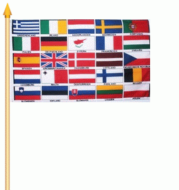 Europa 25 Länder Stockflagge 30x40 cm Abverkauf