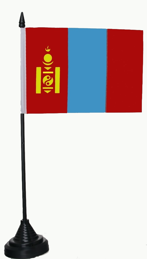 Mongolei Tischflagge 10x15 cm