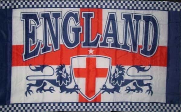 England St. Georg Kreuz zwei Löwen mit Wappen oben Schriftzug England Flagge 90x150 cm Abverkauf