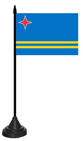 Aruba Tischflagge 10x15 cm