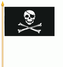 Pirat Skull & Bones Stockflagge 30x45 cm