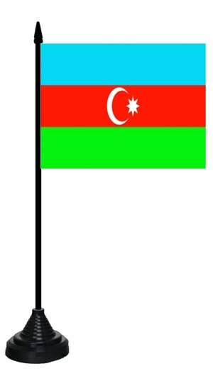 Aserbaidschan Tischflagge 10x15 cm