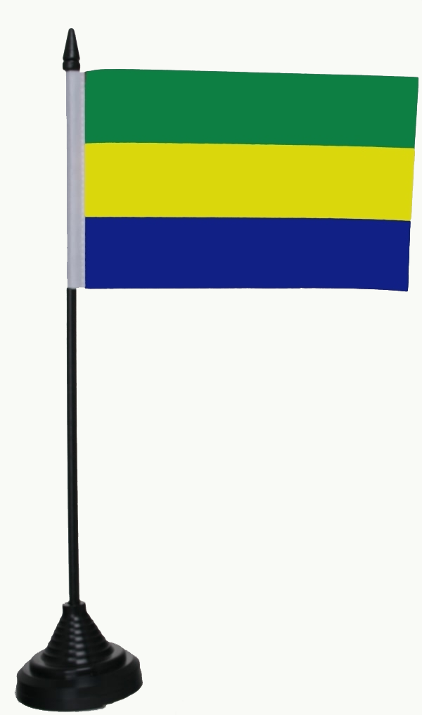 Gabun Tischflagge 10x15 cm