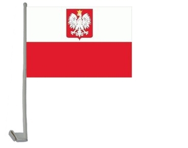 Polen mit Wappen Autoflagge 30x45 cm