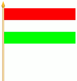 Ungarn ohne Wappen Stockflagge 30x45 cm
