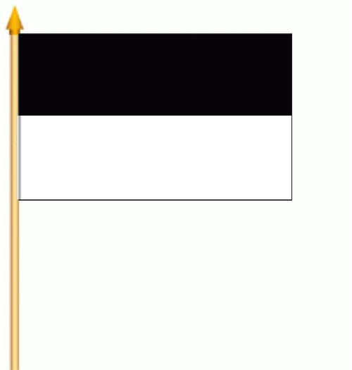 Schwarz-Weiß (2 Streifen) Stockflagge 30x45 cm