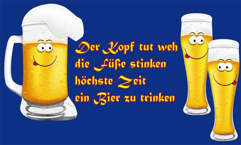 Bier Der Kopf tut weh Flagge 90x150 cm Premium Querformat