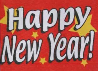Neujahr, Happy New Year rot Flagge 90x150 cm