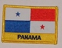 Panama Aufnäher / Patch mit Schrift 8 x 5 cm (F)