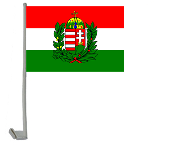 Ungarn mit Wappen Autoflagge 30x40 cm