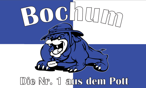 Bochum die Nr. 1 aus dem Pott Bulldogge Flagge 90x150 cm