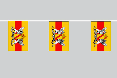Großherzogtum Baden Flaggenkette 6 Meter / 8 Flaggen 30x40 cm