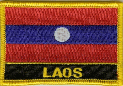 Laos Aufnäher / Patch mit Schrift