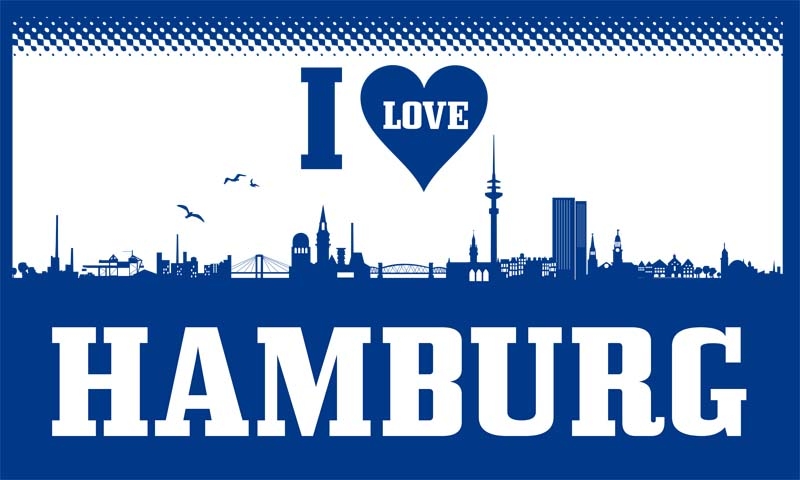 Hamburg I Love Hamburg Flagge 90x150 cm