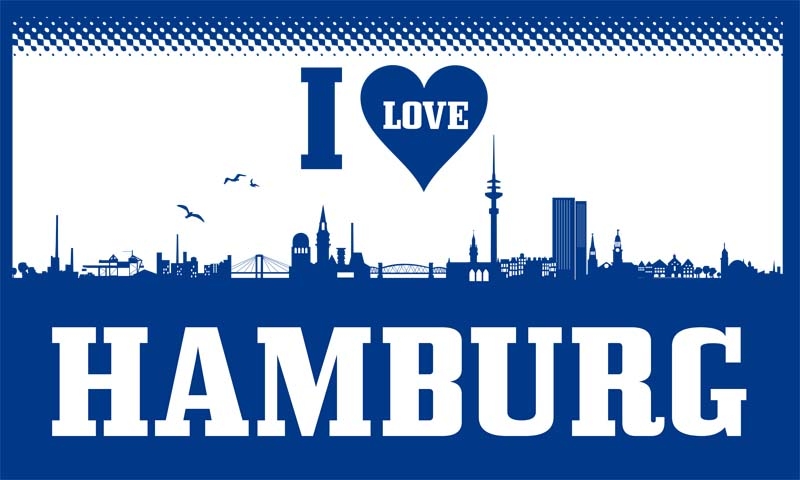 Hamburg I Love Hamburg Flagge 90x150 cm