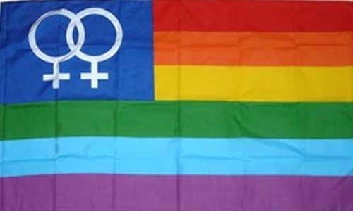 Regenbogen Venuswoman Frau+Frau Lesbian Flagge 90x150 cm