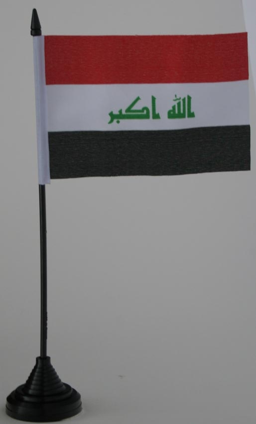 Irak ab 2008 Tischflagge 10x15 cm