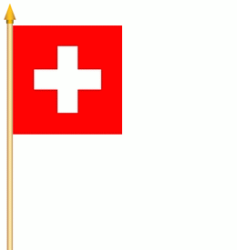 Schweiz Stockflagge 30x30 cm Abverkauf