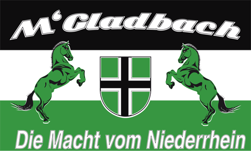 Mönchengladbach die Macht vom Niederreihn 3 Fanflagge 90x150 cm