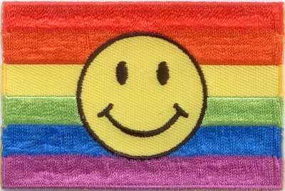 Smiley Regenbogen Aufnäher / Patch