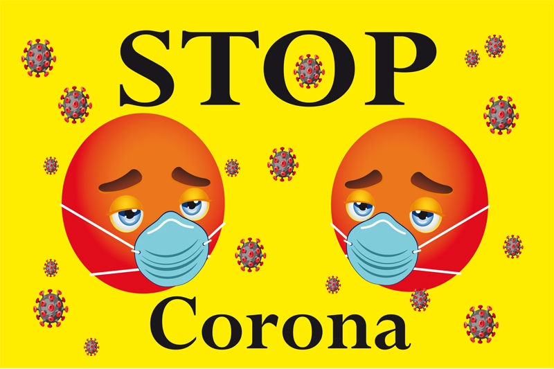 Stop Corona Covid 19 Flagge 60x90 cm Premium Querformat