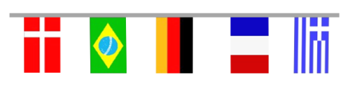 Internationale Flaggenkette 8,90  Meter / 32 Flaggen 15x22 cm