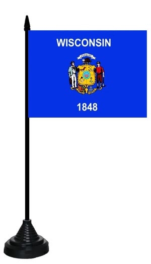 Wisconsin Tischflagge 10x15 cm