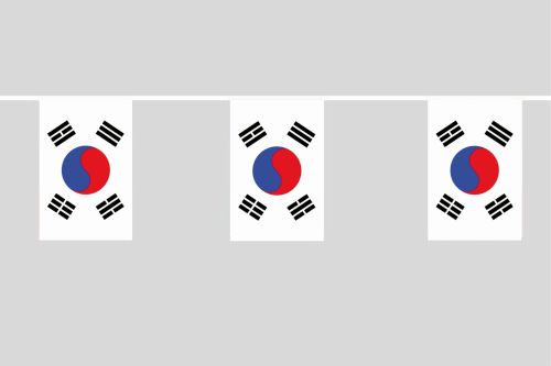 Südkorea Flaggenkette 6 Meter / 8 Flaggen 30x40 cm