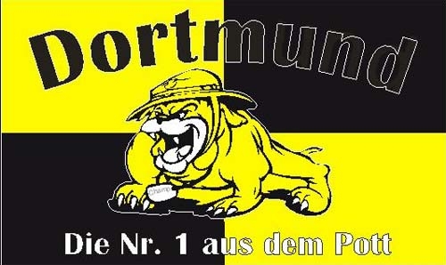 Dortmund Bulldogge Nr. 1 aus dem Pott Flagge 90x150 cm