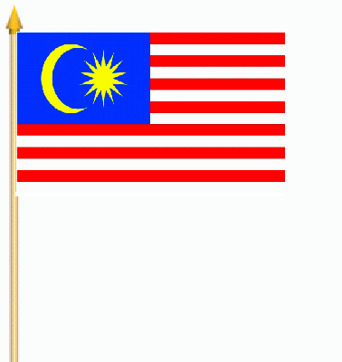 Malaysia Stockflagge 30x45 cm