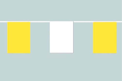 Gelb-Weiß im Wechsel Flaggenkette 6 Meter / 8 Flaggen 30x45 cm