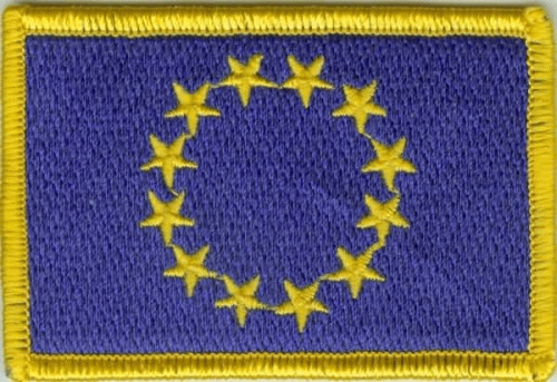 Europa blauer Rand kleine Aufnäher / Patch 4x6 cm