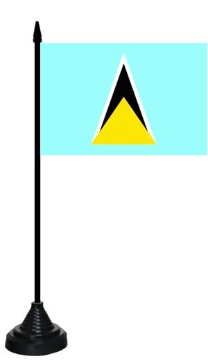 St. Lucia Tischflagge 10x15 cm