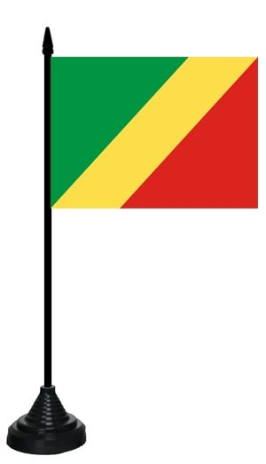 Kongo Brazzaville Tischflagge 10x15 cm