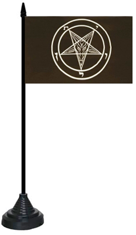 Baphomet Church of Satan Black Star Tischflagge 10x15 cm