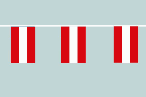 Österreich Flaggenkette 6 Meter / 8 Flaggen 30x40 cm