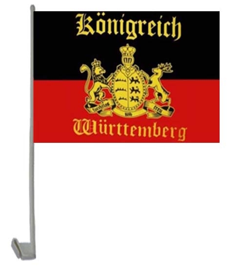 Königreich Württemberg mit Schrift Autoflagge 30x45 cm
