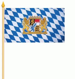 Bayern mit Löwen Staatswappen Stockflagge 30x45 cm