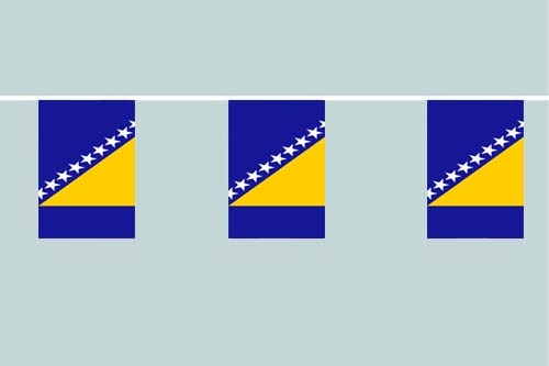 Bosnien-Herzegowina Flaggenkette 6 Meter / 8 Flaggen 30x40 cm