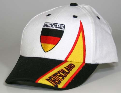 Deutschland Baseballcap weiß, schwarzer Schirm