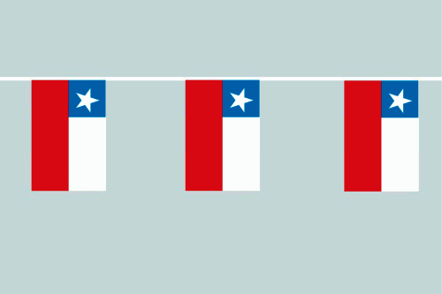 Chile Flaggenkette 6 Meter / 8 Flaggen 30x40 cm