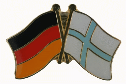 Deutschland / Finnland hellblaues Kreuz Freundschaftspin Sonderangebot