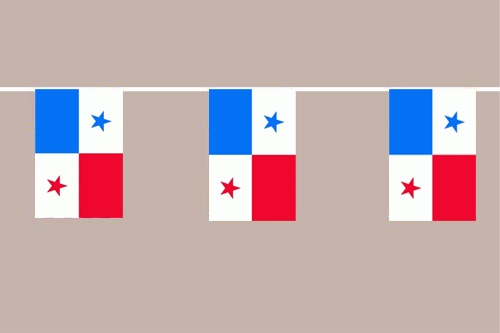 Panama Flaggenkette 6 Meter / 8 Flaggen 30x40 cm