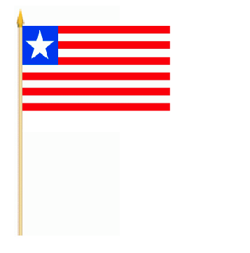 Liberia Stockflagge 30x45 cm