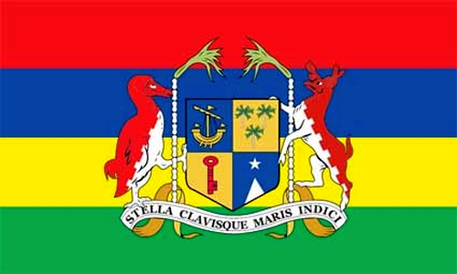 Mauritius mit Wappen Flagge 90x150 cm (DE)