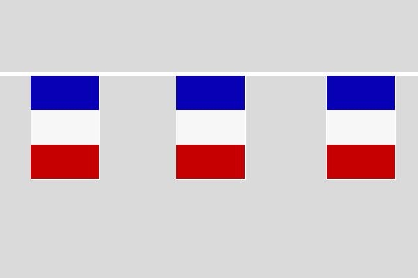 Frankreich Flaggenkette 6 Meter / 8 Flaggen 30x40 cm