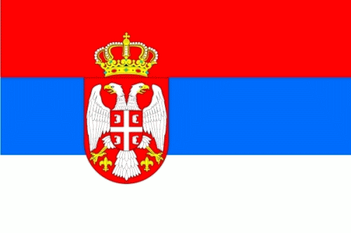 Serbien mit Wappen Bootsflagge 30x45 cm