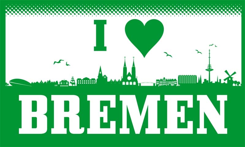 Bremen Herz Flagge 90x150 cm