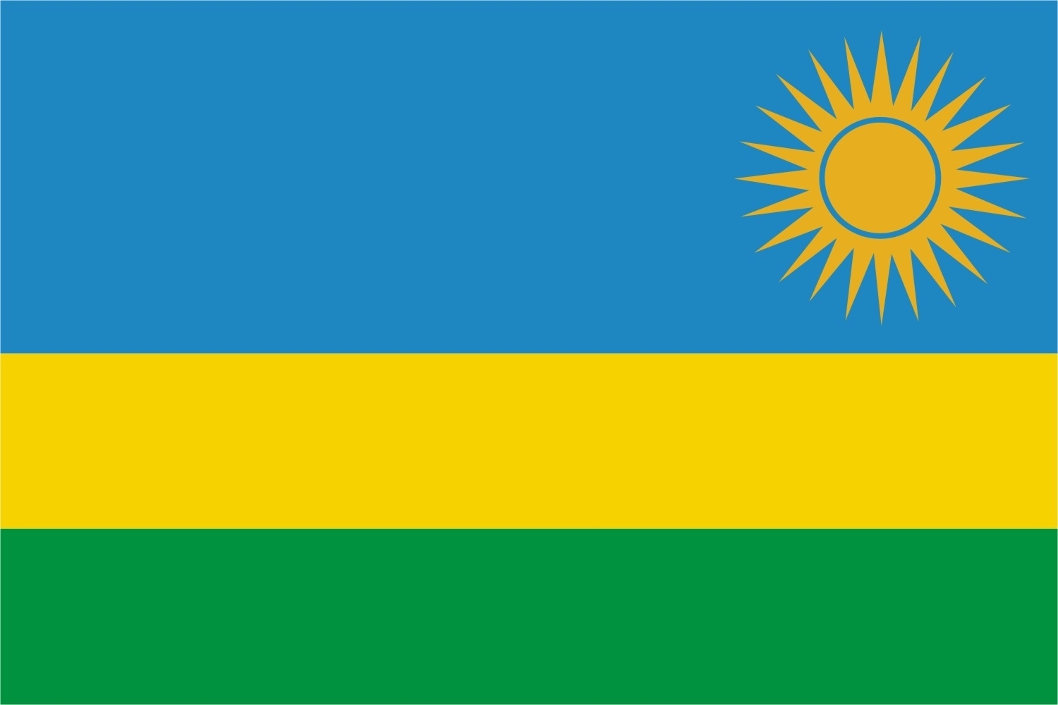 Ruanda Aufkleber 8 x 5 cm