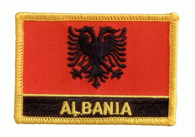 Albanien Aufnäher / Patch mit Schrift